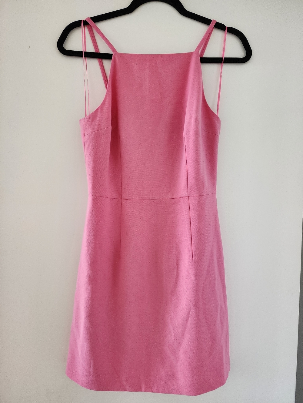 French Connection Whisper Square Neck Pink Spaghetti-Strap Mini Dress Size XS